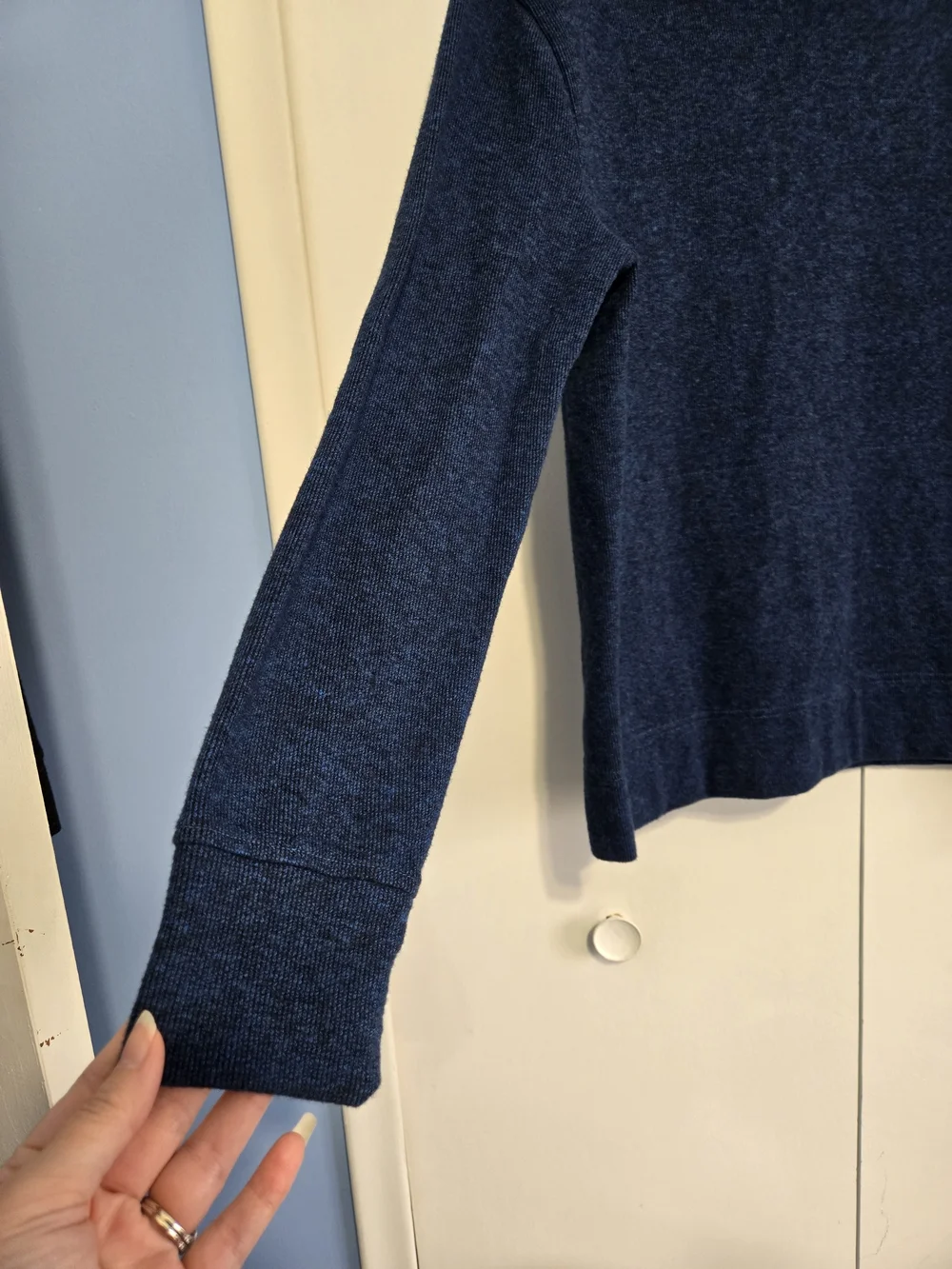 Banana Republic‎ Turtleneck Sweater Medium Blue Knit 100% Cotton Lightweight